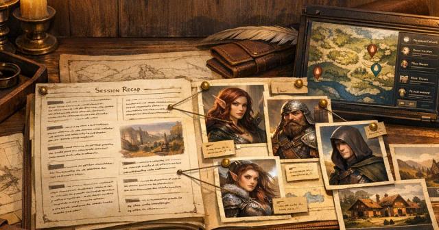 Notas de sesiones de RPG: herramientas de AI para resúmenes de campaña y continuidad
