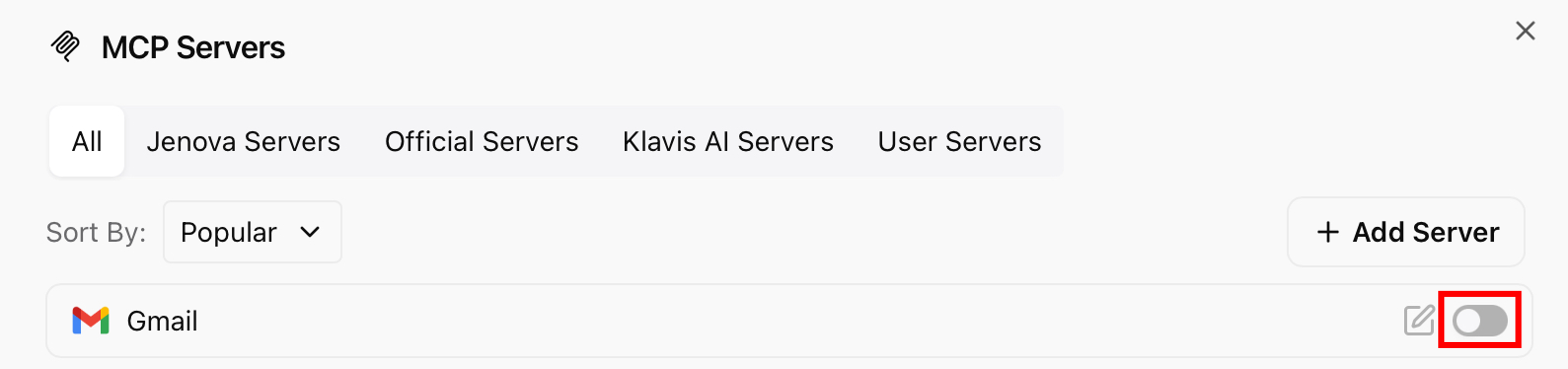 Enabling the Gmail MCP Server in an MCP Client