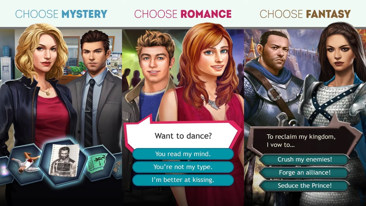 Interactive romance and fantasy story paths with branching dialogue choices for arranged marriage roleplay