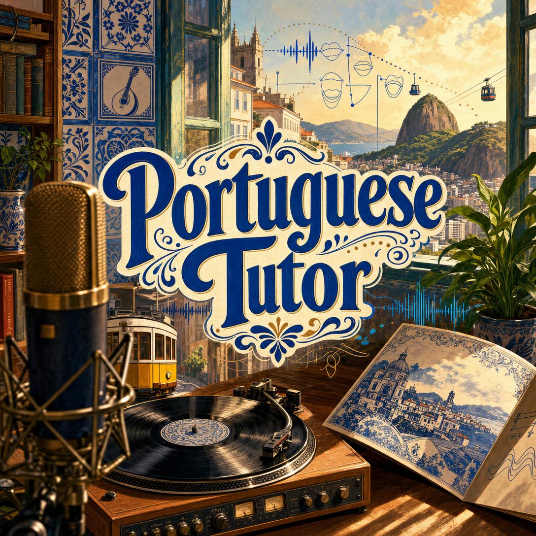 AI Portuguese tutor comparing Brazilian and European Portuguese pronunciation and conversation practice